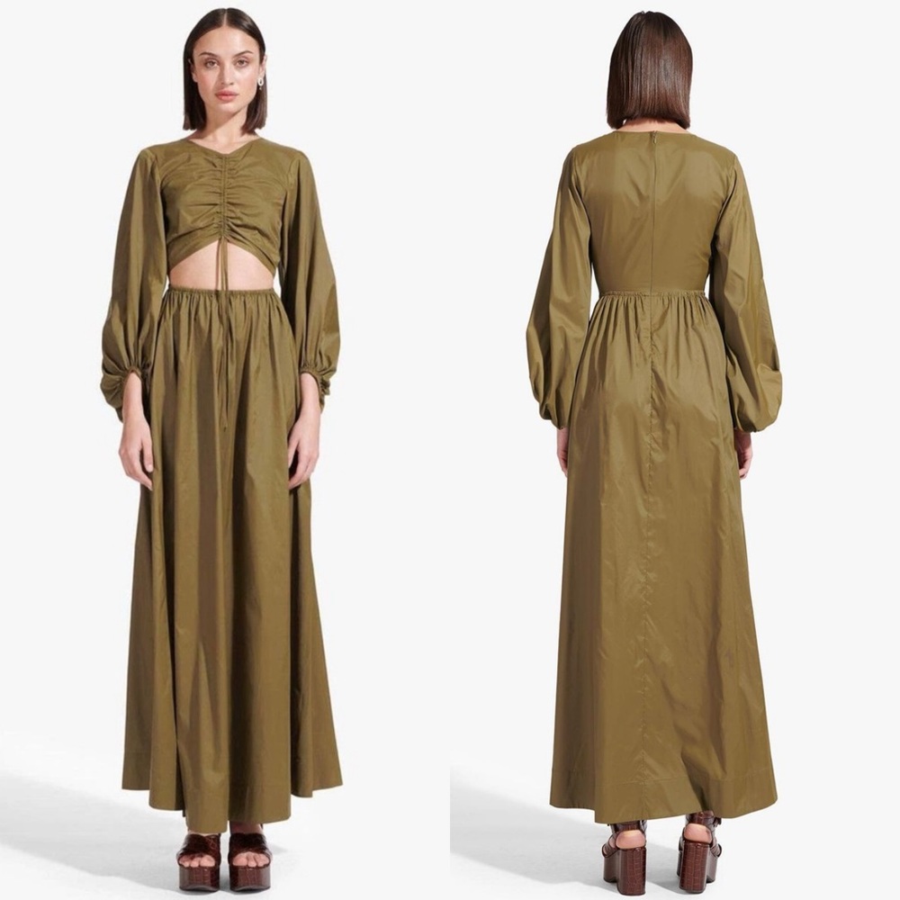Staud TANGIER DRESS in CAPER Green